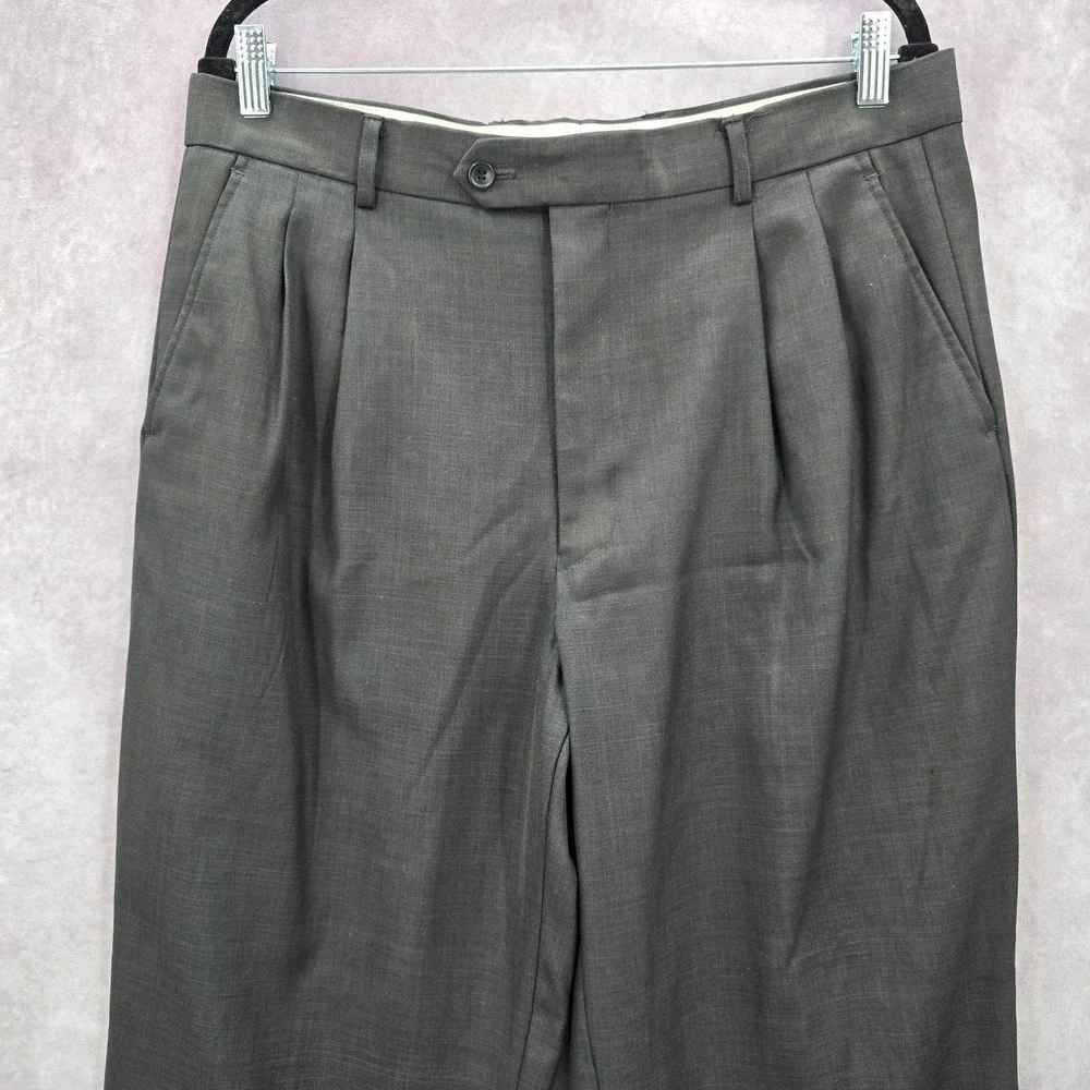Villa D'Marco‎ Tailored Trouser Gray Executive Office Work Dress Pants 36x30